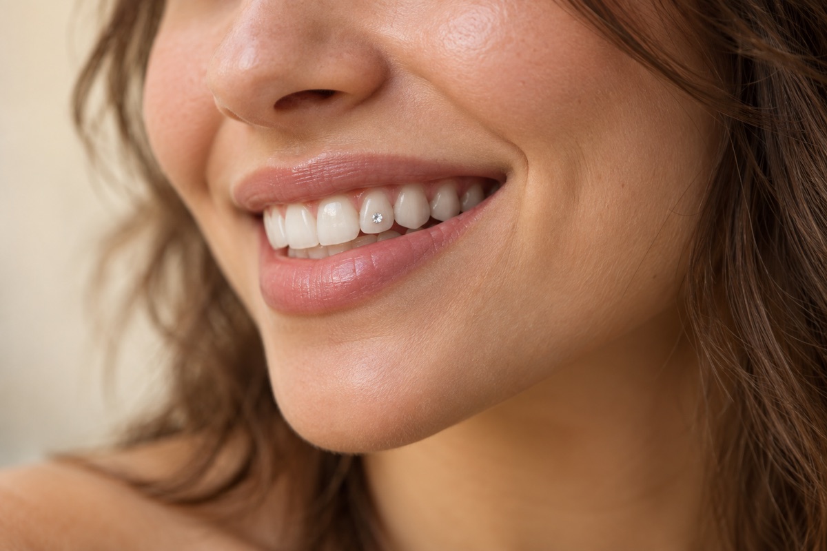 Imagem odontológica sobre piercing dental em porto alegre