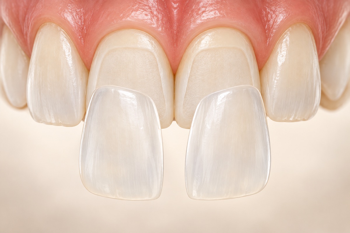 Imagem odontológica sobre preparo dos dentes para lentes de contato dental