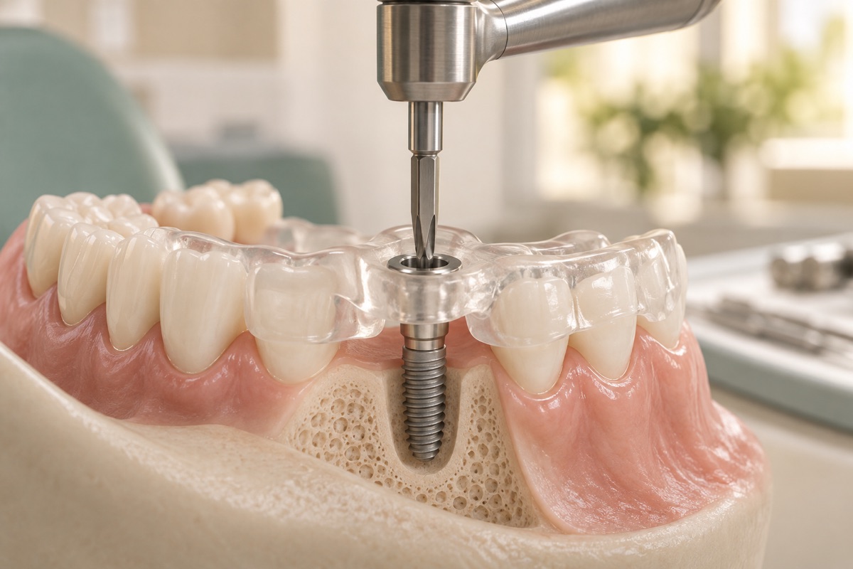 Imagem odontológica sobre cirurgia guiada de implante em porto alegre
