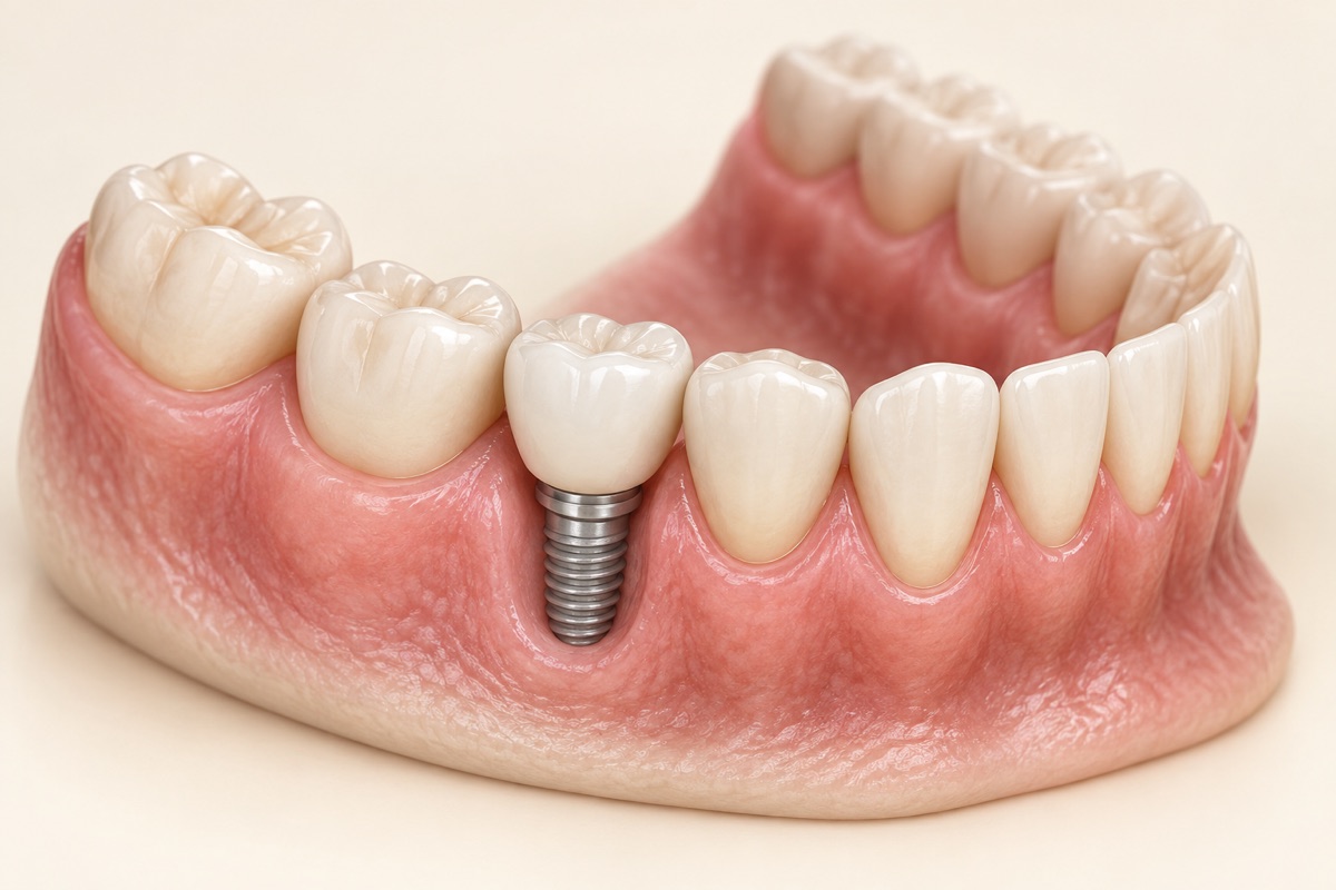 Imagem odontológica sobre implante para perda de um dente em porto alegre
