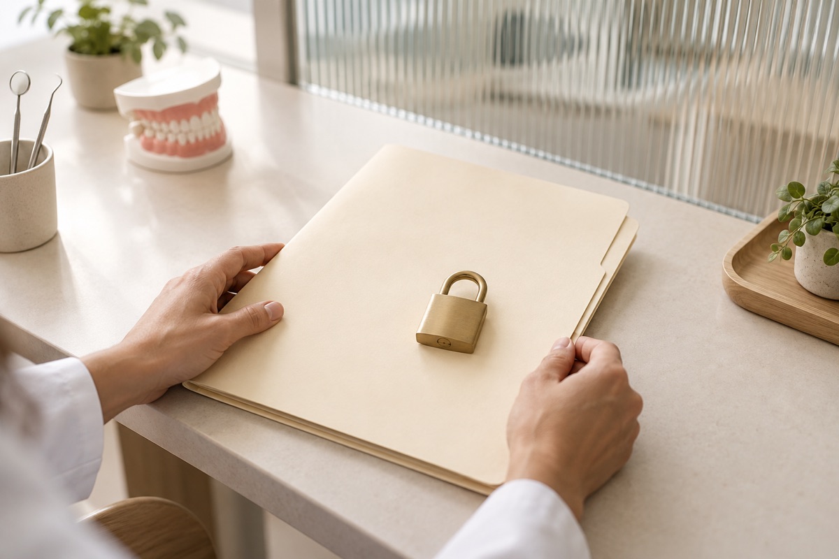 Imagem odontológica sobre política de privacidade