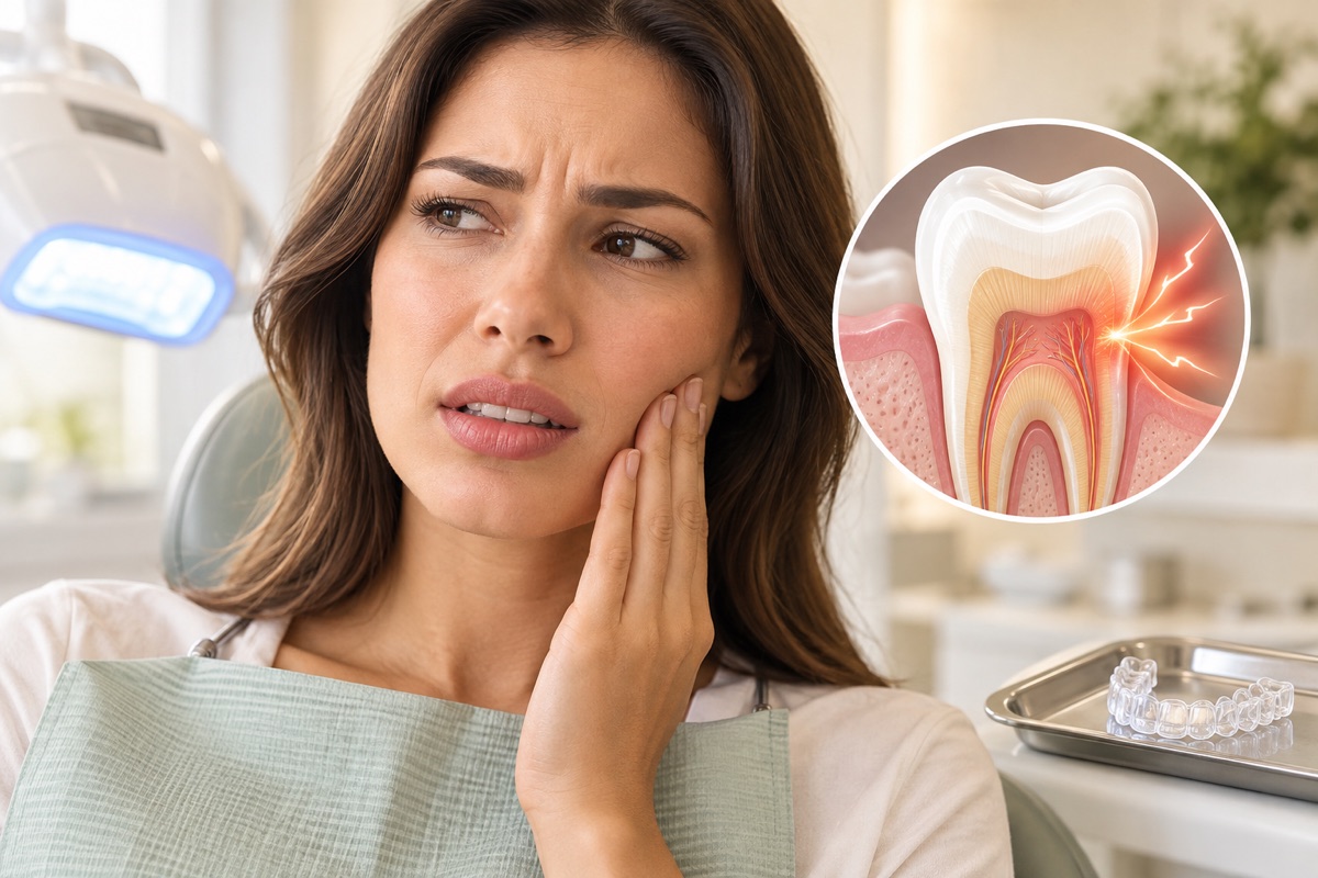 Imagem odontológica sobre clareamento dental causa sensibilidade?