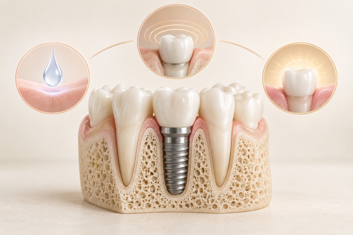 Imagem odontológica sobre implante dentário dói? o que se sente em cada etapa