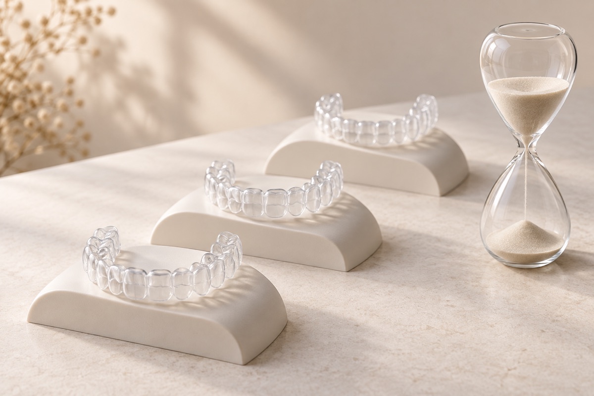 Imagem odontológica sobre quanto tempo dura o tratamento com invisalign