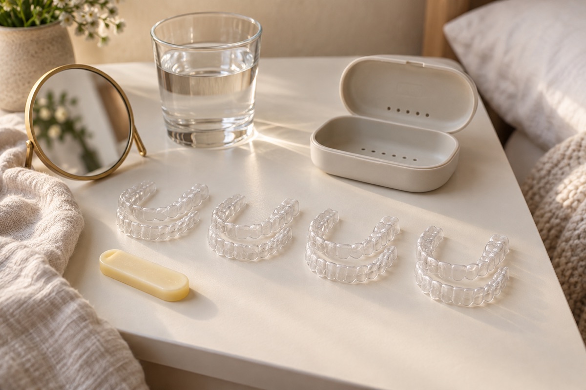 Imagem odontológica sobre os primeiros 30 dias com invisalign: dor, fala e adaptação
