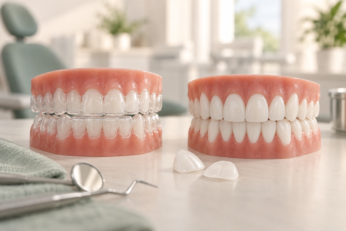 Imagem odontológica sobre alinhar os dentes antes das lentes de contato dental