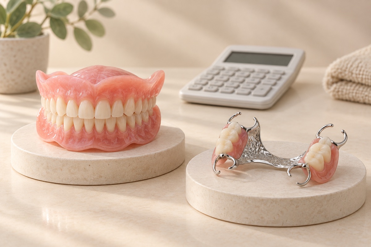 Imagem odontológica sobre quanto custa uma prótese dentária: o que define o valor