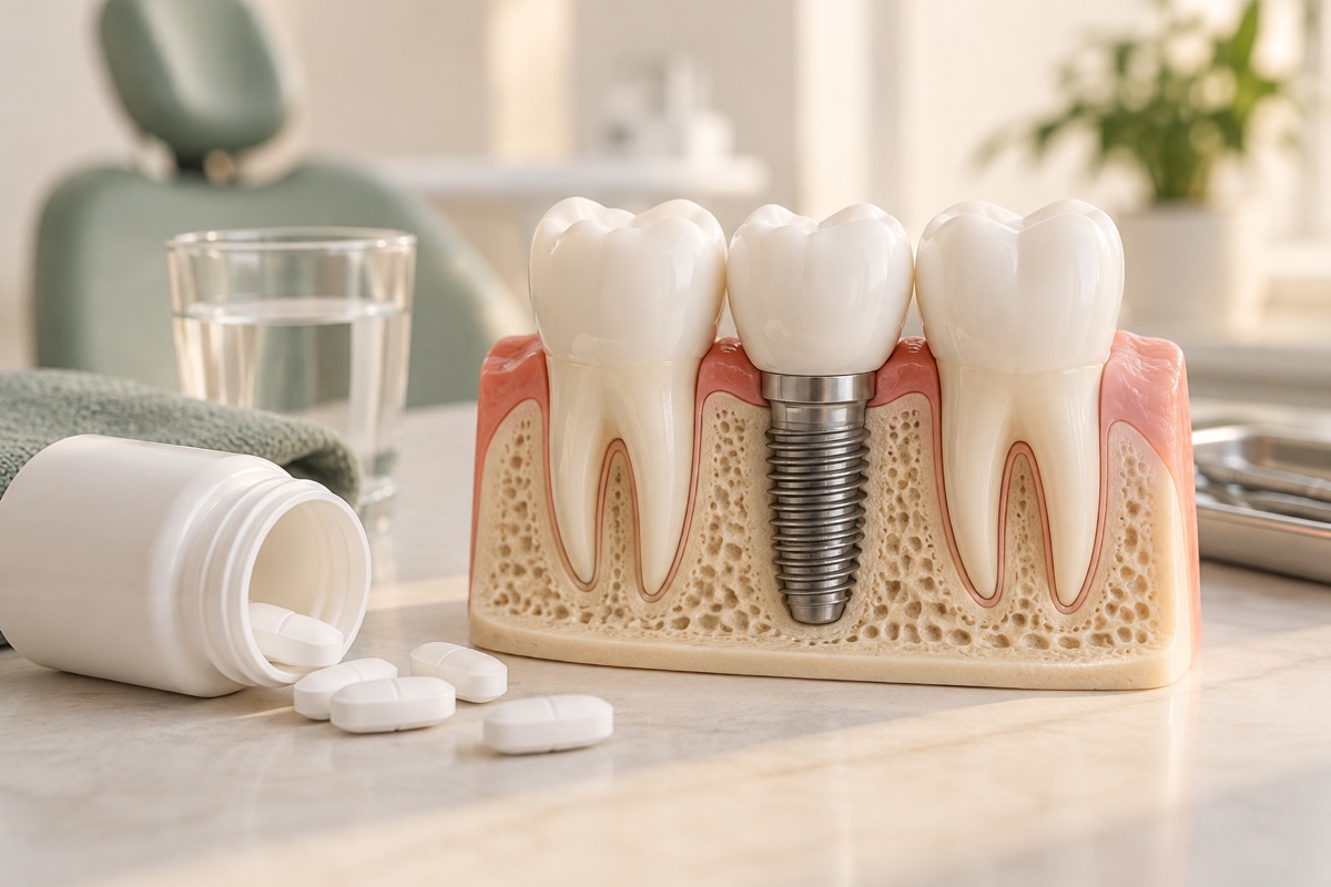 Imagem odontológica sobre alendronato, bisfosfonatos e implantes