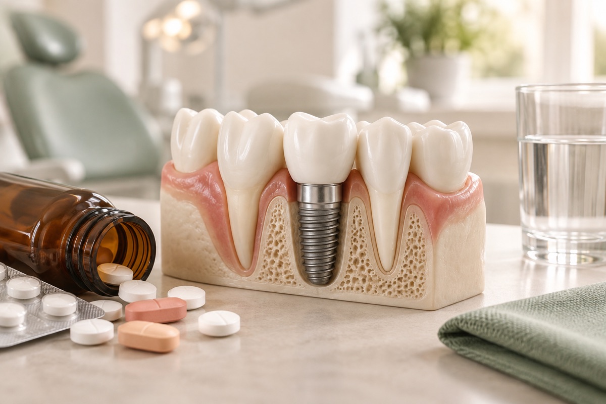 Imagem odontológica sobre anticoagulantes, aas e implante dentário