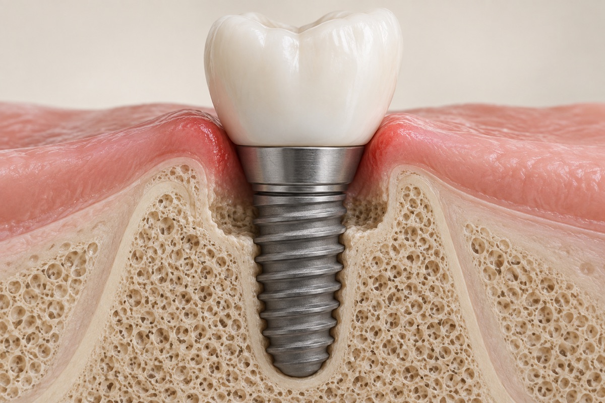 Imagem odontológica sobre peri-implantite: sinais e tratamento