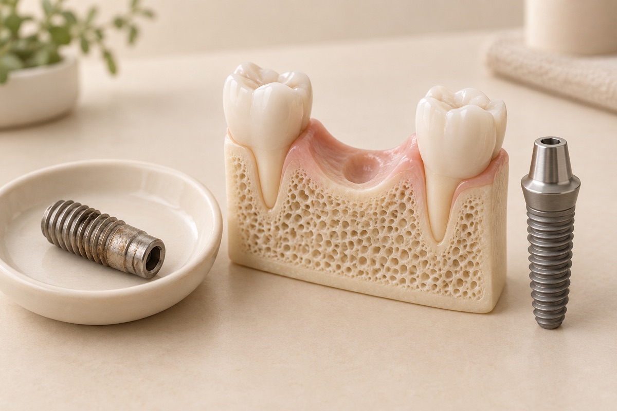 Imagem odontológica sobre retirar um implante e colocar outro