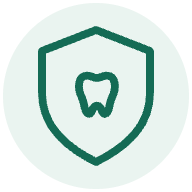 Ícone de protetor bucal: escudo com um dente no centro, representando a proteção bucal
