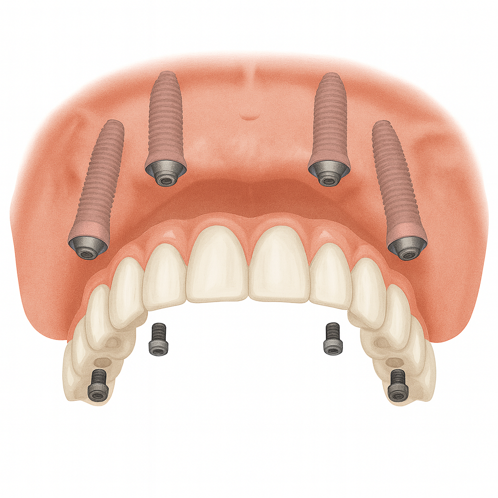prótese sobre implante sistema all-on-4 em porto alegre