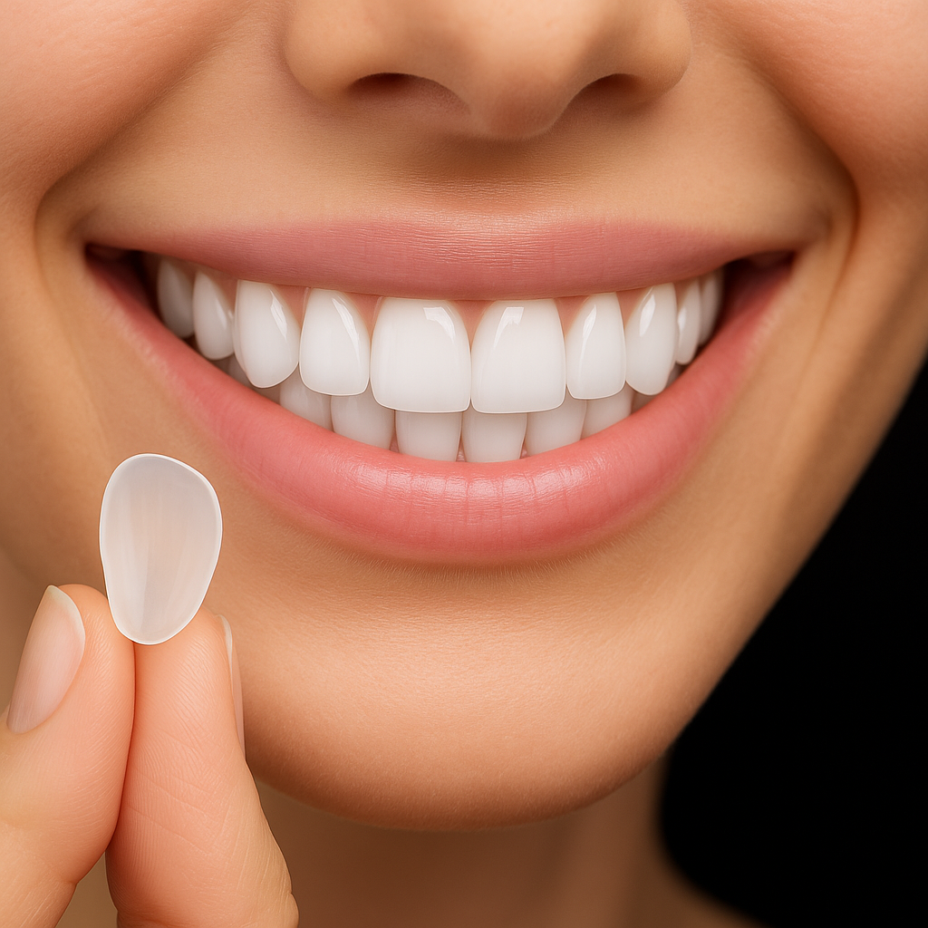 Lente de porcelana ultrafina para reabilitação estética em Porto Alegre.